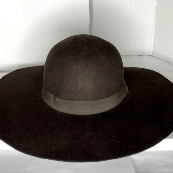 D&Y Wool Floppy Hat In Chocolate Brown - Picture 5 of 11